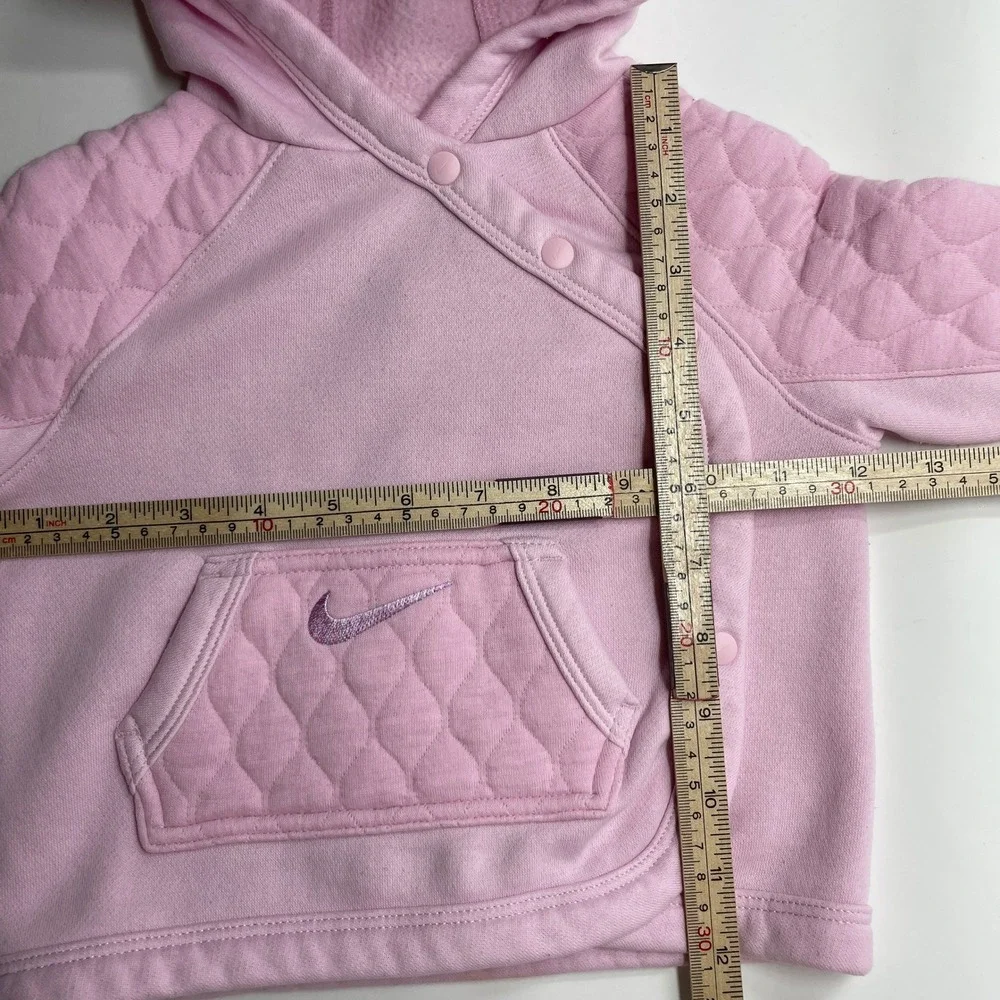 Nike Readyset Baby Girl Pink Quilted Snap Up Hoodie Jogger Set Cozy Sporty 12M